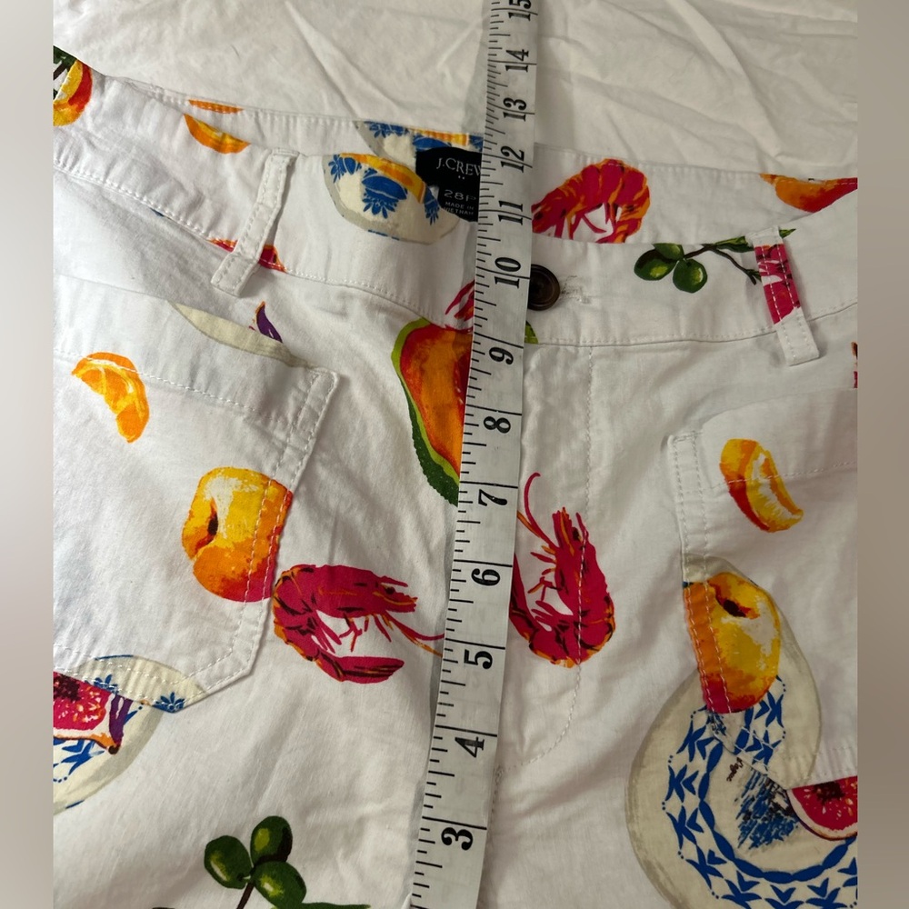 J CREW Lizzie High-Rise Patch-Pocket Wide Leg Pants‎ Fruit Print 28P - Picture 11 of 13